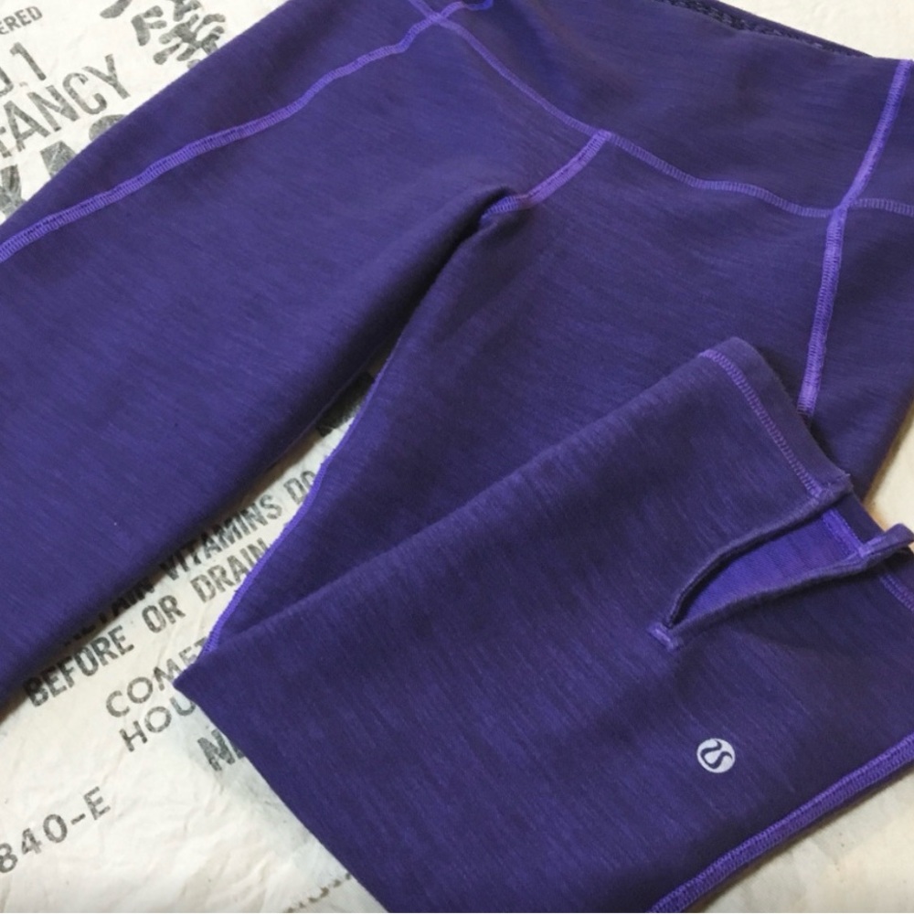lululemon athletica Purple Leggings with Contrast Stitching